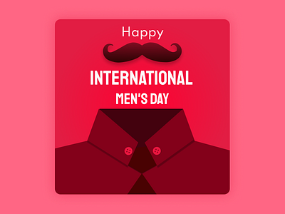 Happy International Men's Day Poster 3d animation banner branding design graphic design icon illu illustration mens day mustache poster simple typography vector