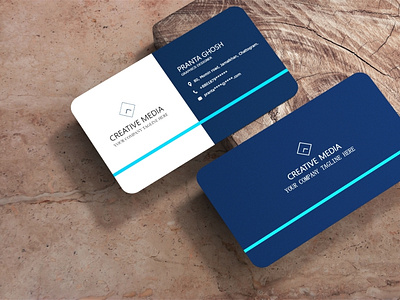 Business card template and mockup.