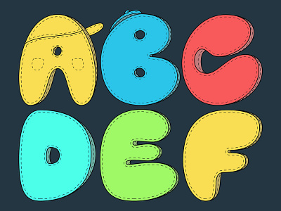 Letters for a kids coloured book