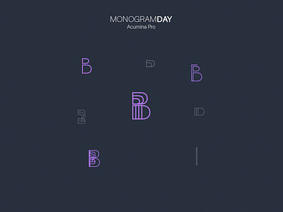 B day 22/31 b letter graphic design having fun monogram outline work
