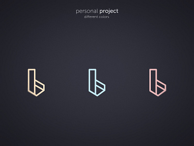 B personal project b letter graphic design light colors monogram neon personal project