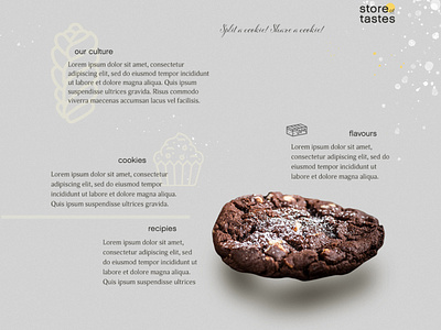 Share a cookie! branding cookie flexible layouts graphic design icons landing page screen design startups sweets
