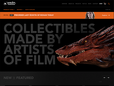 Weta Launch ecommerce lord of the rings responsive