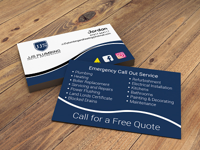 JJS PLUMBING Business Card,, #BusinessCard, #VisitingCard app branding business card design graphic design icon illustration logo typography ui ux vector visiting card