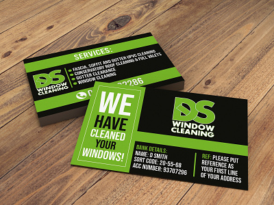 DS Window Cleaning Business Card,, #BusinessCard, #WindowClean branding business card design graphic design icon illustration logo ui vector visiting card window cleaning