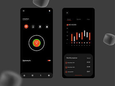 AC REMOTE ac remote design feather icon figma smart home typography ui ux
