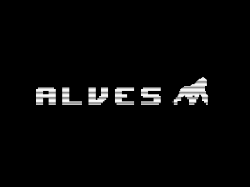 Alves animal animation black gorilla jungle logo walk white