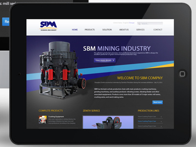 SBM Machinery web design design web