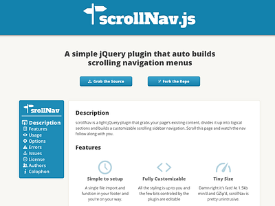 scrollNav.js v2 animated javascript jquery js navigation plugin scroll scrollnav