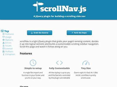 scrollNav.js animated javascript jquery js navigation plugin scroll scrollnav