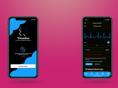 First look Trimedics health monitoring app health heartrate screen splash tracker