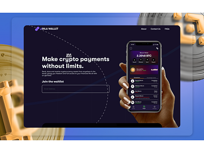 Arila Wallet landing page bitcoin crypto design landing page