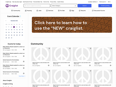 A craigslist redesign, focusing on improving user experience. commerce craigslist ecom ecommerce redesign ui