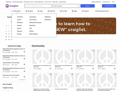 Hover interaction for tabs on the cragislist redesign design ecommerce ui