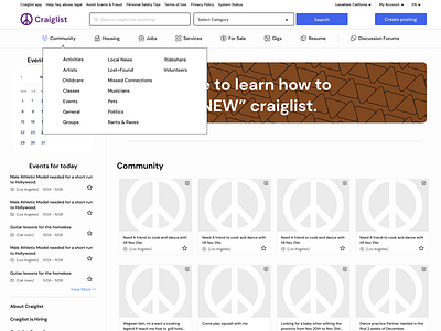 Hover interaction for tabs on the cragislist redesign