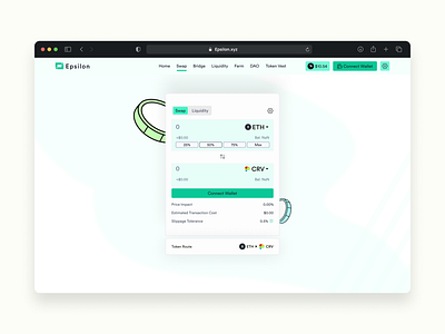 Epsilon, a Decentralized Exchange (DEX) - Swap Interface crypto decentralization dex exchange finance money user interface