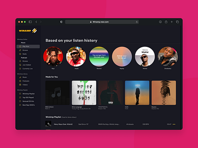 Winamp redesign for HNG figma redesign ui
