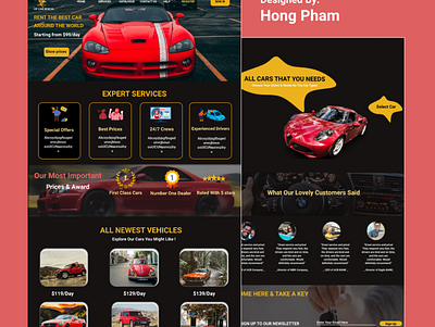 Car Rental Service Landing Page Mock Up branding car landing page design illustration landing page website