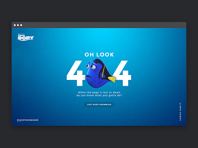 Finding Dory - 404 Page 008 404 concept dailyui dory finding layout missing movie ui web