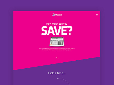 Freesat - Savings Campaign campaign concept. calculator freesat page savings ui ux web website