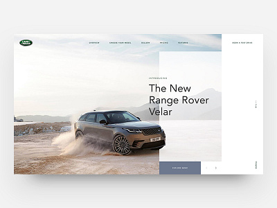 Range Rover Velar - Homepage Concept car clean concept landing minimal page range rover ui ux velar web website