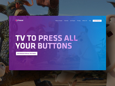 Freesat - For the Family clean color colour concept minimal personalised satellite tv tv ui ux web website