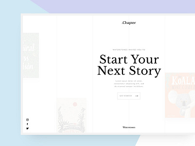 Chapter: Start Your Next Story brand clean concept librebaskerville logo minimal serif typography ui ux waterstones web