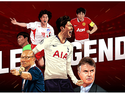 [illust] Korean football legends illust illustration legends soccer