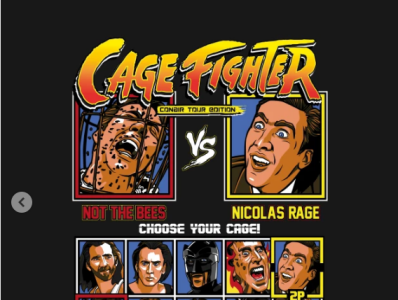 Nicolas Cage T-Shirt cage fighter cage fighting gaming mashup movie nic cage nicolas cage nicolas cage face nicolas cage masken nicolas cage merch parody street fighter t shirt video games