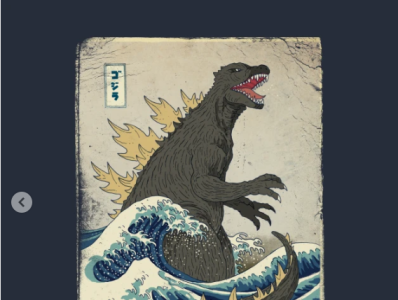 Godzilla T-Shirt gojira great wave great wave off kanagawa hokusai japan japanese kaiju king of the monsters manga monster mothra mount fuji rbrow sakura