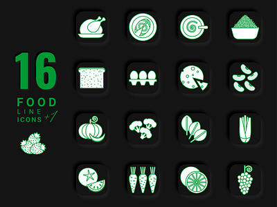 colorless icons on the theme of healthy food