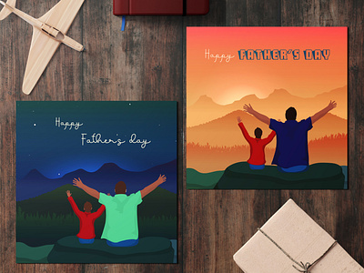 HAPPY FATHER'S DAY greeting cards card celebration daddy father greeting landscape male men outdoor traditional