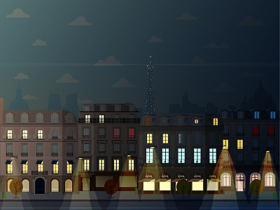 TRADITIONAL PARIS ARCHITECTURE night acade architecture building district downtown european evening historical town