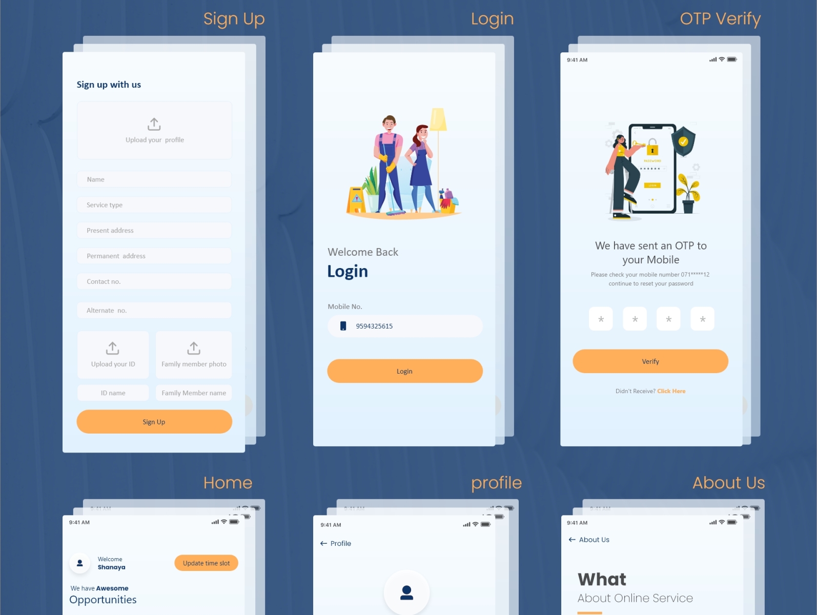 Cleaning Service Worker App by Noman Khan on Dribbble