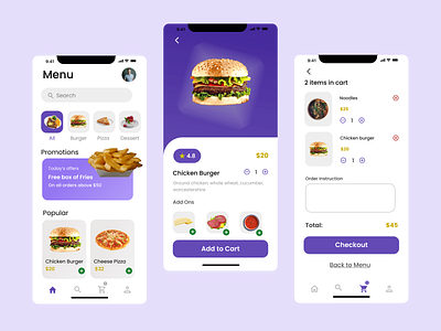 Food Delivery App branding design illustration typography ui ux