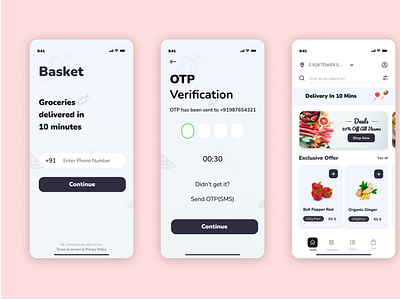 Grocery Delivery App design ui ux