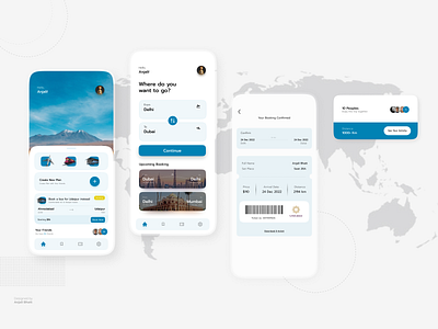 Travel App design illustration typography ui uiux design ux