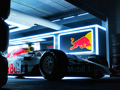 F1 Redbull racing pit garage - Blender 3D render