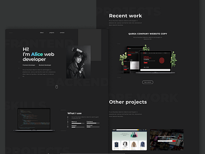 Web developer portfolio figma graphic design ui ui design ux design web web concept web design web developer website