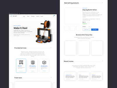 3D print startup web design concept