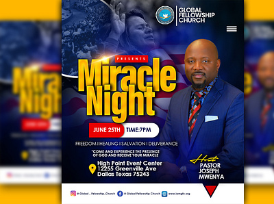 Miracle night flyer templates revival sacrifice