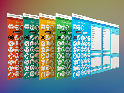 Multi Theme Software UI and UX Design 3d app color design desktop software theme ui ux
