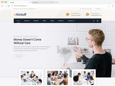 Kickoff HTML5 Template bootstrap business kickoff startup template theme themeforest ui ux wordpress wp