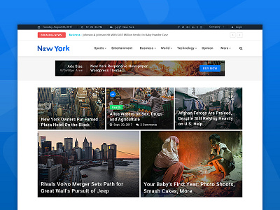 New York - NewsToday Template html5 latest magazine newpaper news newyork template themeforest ui ux wordpress