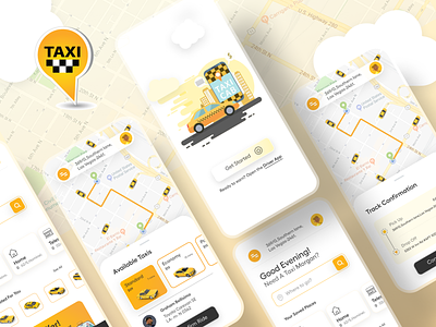 Taxi Booking App android app car car app car sharing clean ios minimal mobile mobile app online rent online taxi product design ride sharing riding app taxi taxi app taxi booking ui ux