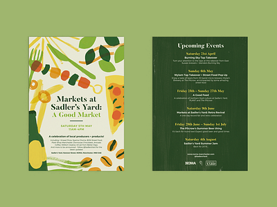 Sadler's Yard Flyer design flyer food food market illustration poster print design