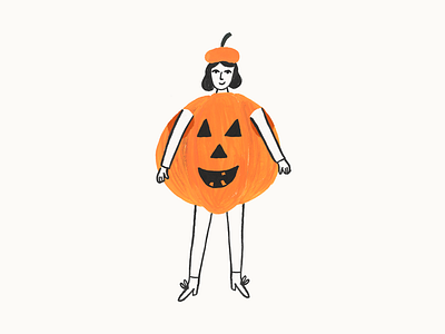 Pumpkin character illustration gouache halloween halloween costume hand drawn illustration painting pumpkin