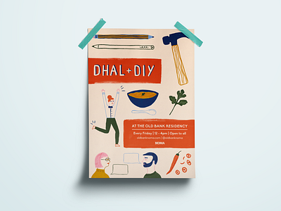 Dhal + DIY food illustration gouache graphic design illustration mixed media poster poster art print design