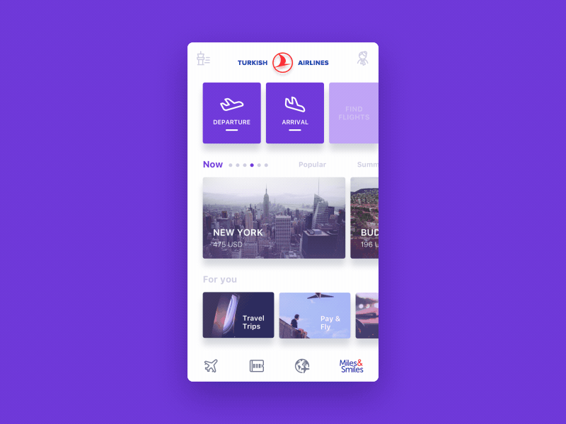 Turkish Airlines Booking App Redesign Main Screen By Ramazan Y ld z 
