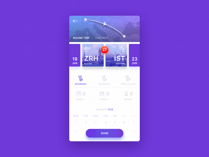 Turkish Airlines Booking App Redesign - Select Flight airline airplane app booking flight mobile turkish airline